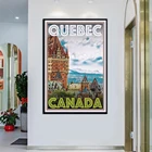 Ретро Винтаж Стиль плакат Quebec Канада постеры с масляной живописью и печать на холсте стены искусства модульная фотографии домашний декор