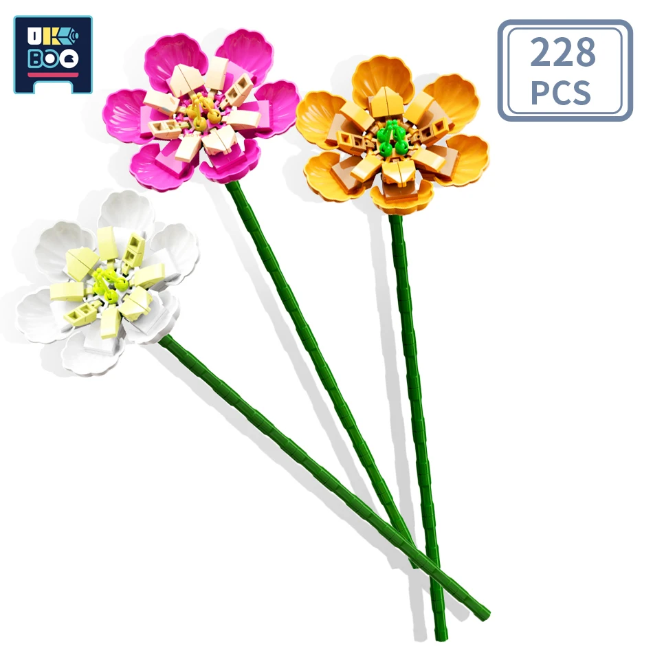 

228PCS City DIY Banana Shrub MOC Model Building Blocks Simulation Flower World Creatively Bricks Toys for Children Gift