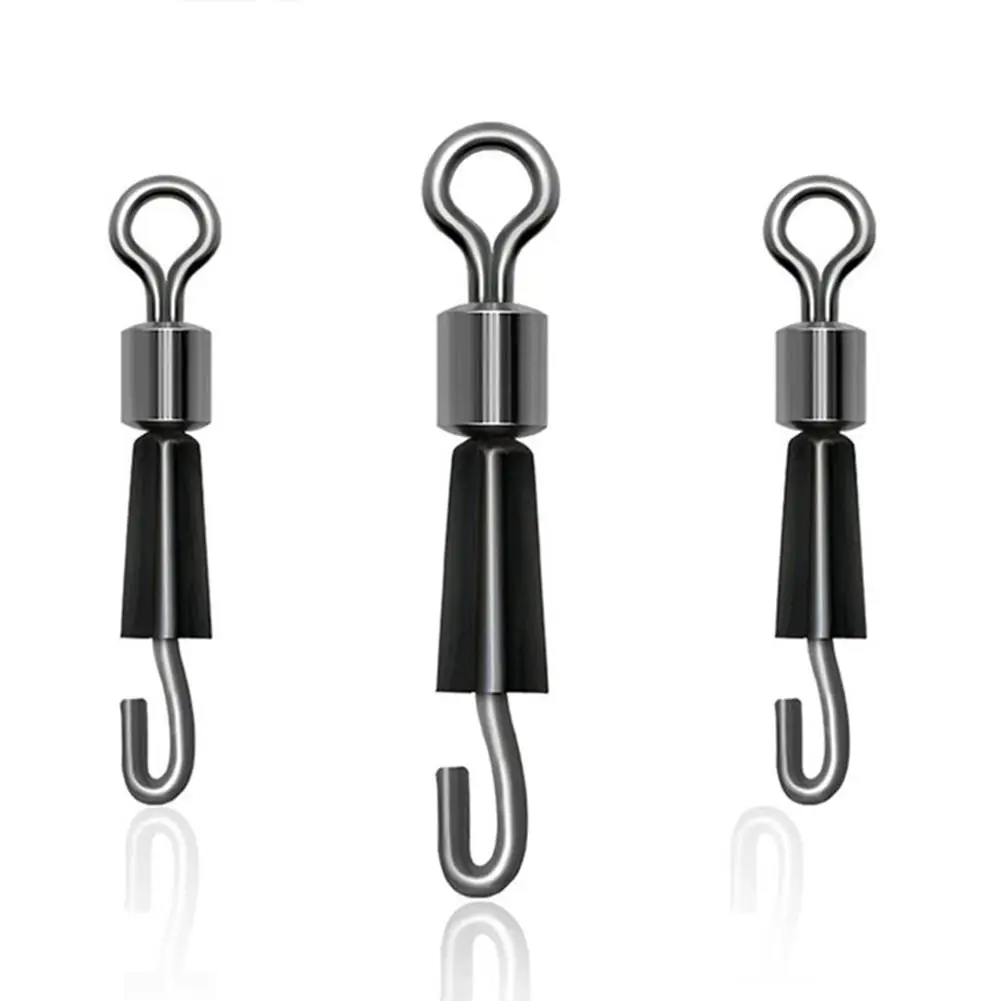 3pcs/set Bearing Swivel Fishing Hook Fast Connector Solid Rings Rolling Line Quick Link Accessories | Спорт и развлечения