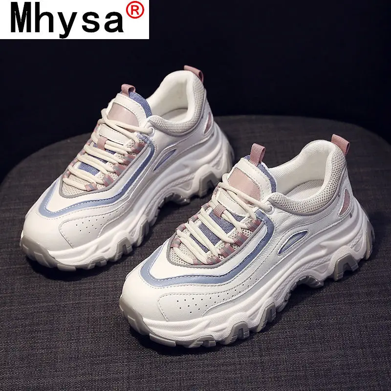 

2021 Women's Shoes Spring New Vulcanized Shoes Women's Sneakers Fashion Walking Platform Shoes Comfortable Lace-up Casual Shoes