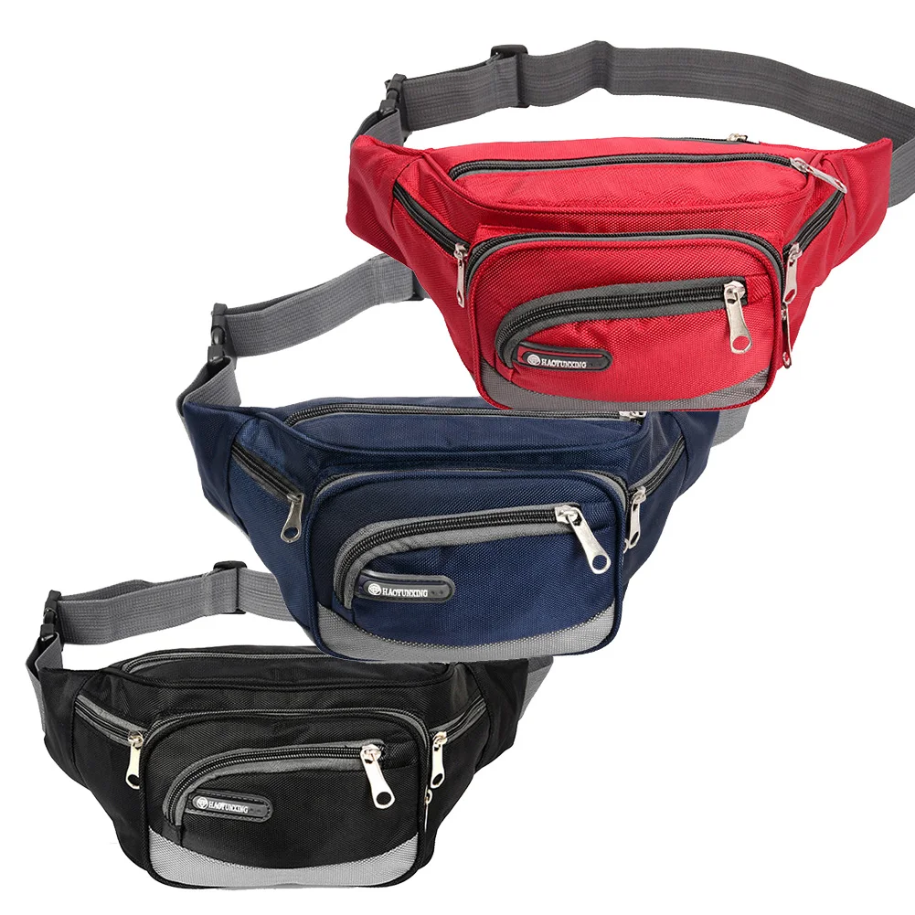 Водонепроницаемая оксфордская поясная сумка для мужчин с несколькими карманами