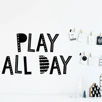 scandinavian play all day quote wall sticker playroom kids room scandi play all day wall decal nursery vinyl home decor
