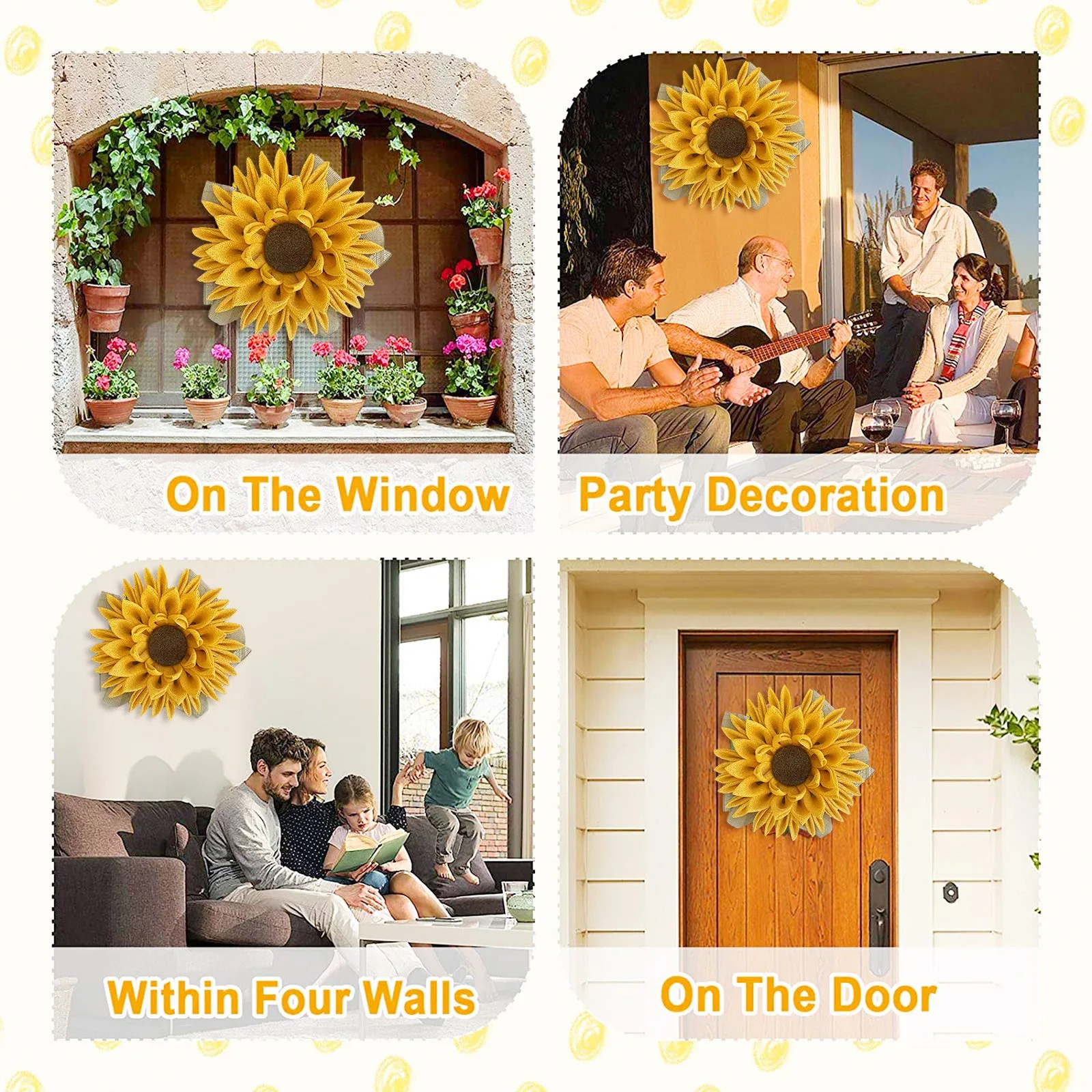 

Simulation Bee SunflowerWreath Artificial Garland Hanging Wedding Pendants decoracin de habitacin
