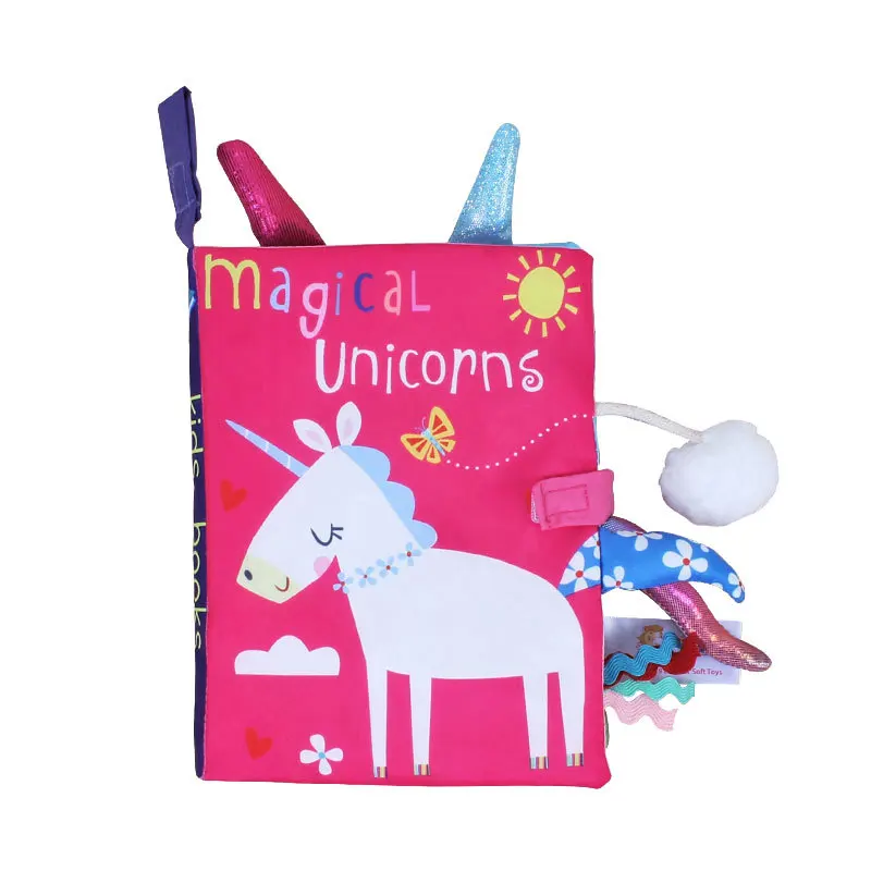 Juguete de aprendizaje temprano para beb&eacute; de 0 a 36M, libro de tela con sonido interactivo para padres e hijos, rompecabezas de papel, libro de tela con sonajero-2