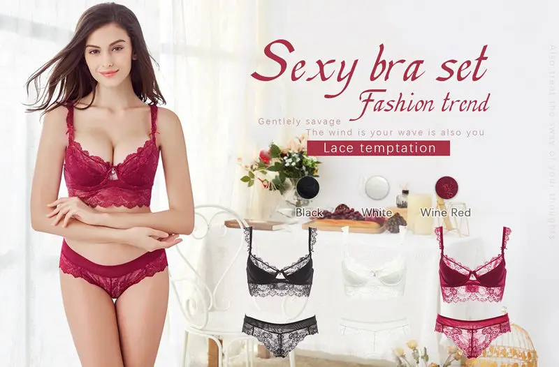 Varsbaby, сексуальное нижнее белье, комплект кружевного нижнего белья с подкладом, пуш-ап, комплект с бюстгальтером, чашечки A, B, C, D