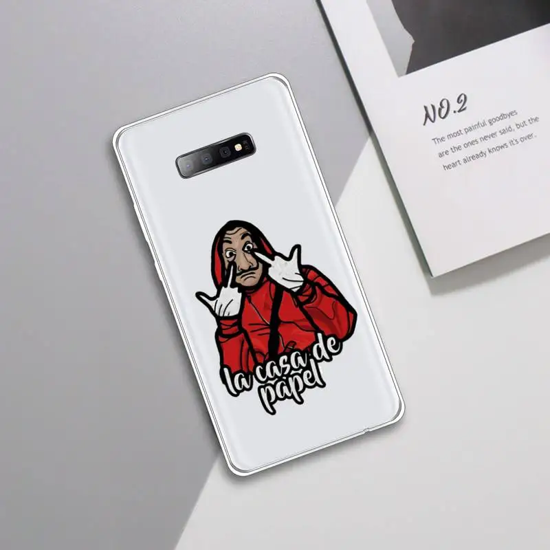 

La Casa de papel Money robbery Phone Case Transparent For Samsung Galaxy S A 5 7 8 9 2015 20 edge plus 10 e lite 2019