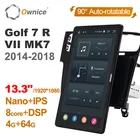 13,3 дюймов 1920*1080 Ownice Android 10,0 для Volkswagen Golf 7 R VII MK7 2014-2018 Автомобильная магнитола Автомобильная Мультимедийная Автомобильная вращающаяся