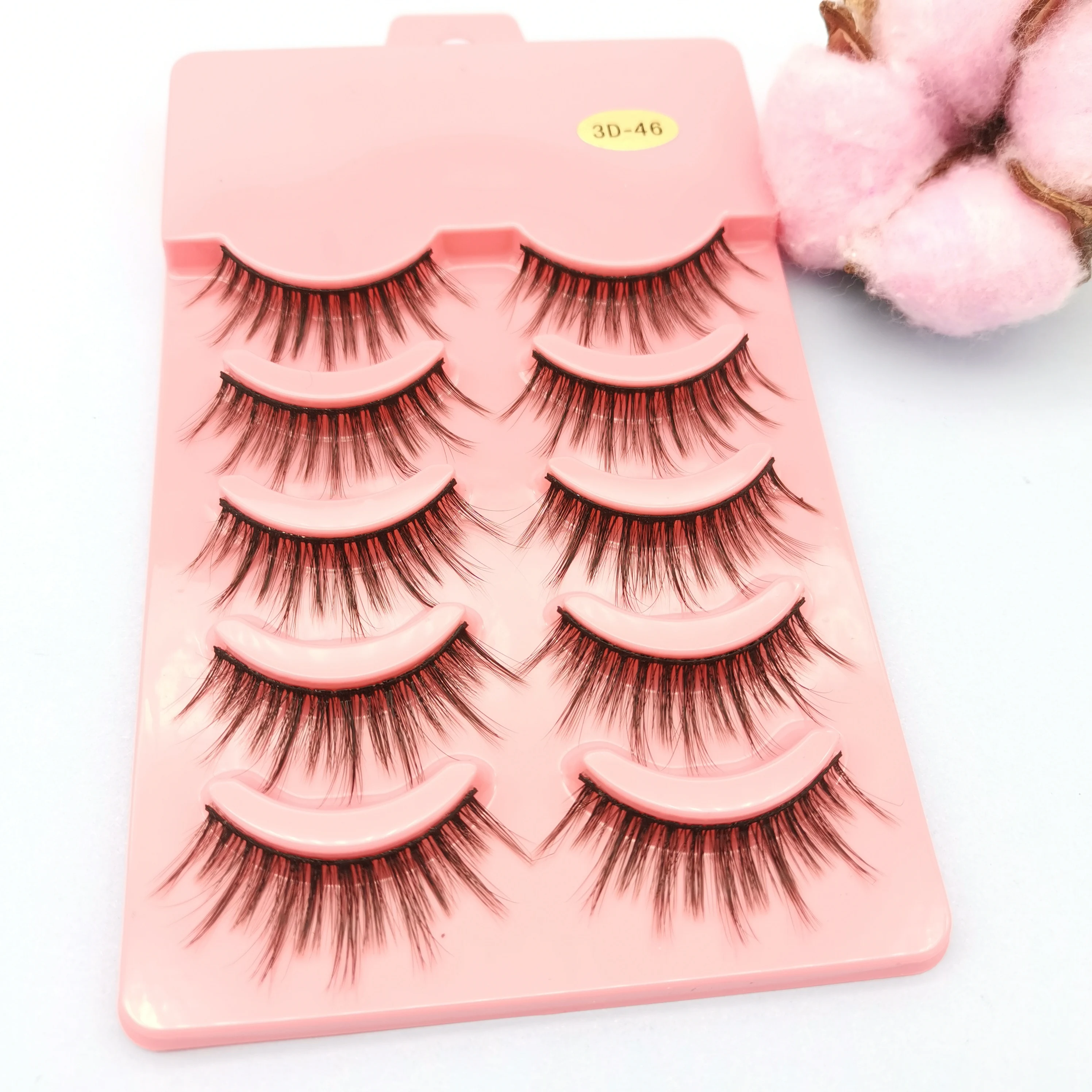 5 пар объемные мягкие Накладные ресницы из норки ручная работа длинные пушистые