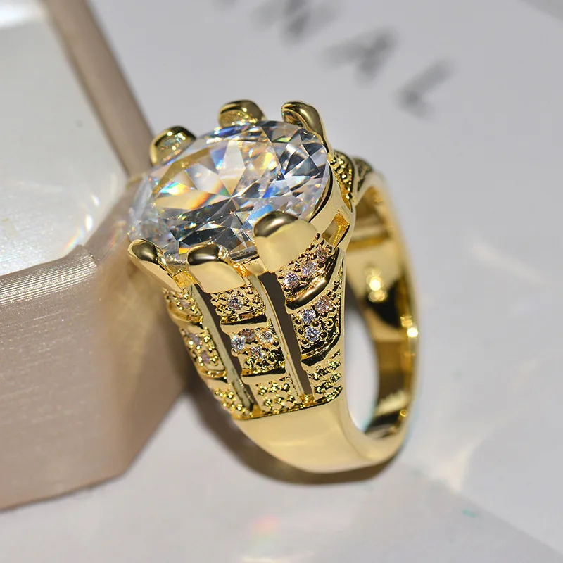 Мужское кольцо-пасьянс 925 пробы серебро 8ct AAA CZ роскошные ювелирные изделия для