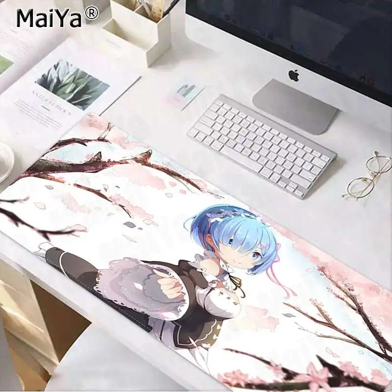 Lock Edge 30x80cm Maiya высокое качество Rem Re Zero Аниме девушка DIY дизайн игровой с узором коврик для мыши большой коврик для мыши клавиатуры коврик - Color: Lock Edge 30x80cm