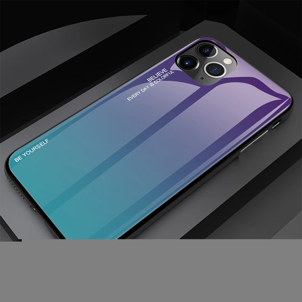 03 Чехол с градиентным рисунком для iPhone 11, чехол из закаленного стекла для iPhone 11 Pro Max, чехол для iPhone Xs Max XR XS 7 8 Plus 11 Pro - Цвет: 03