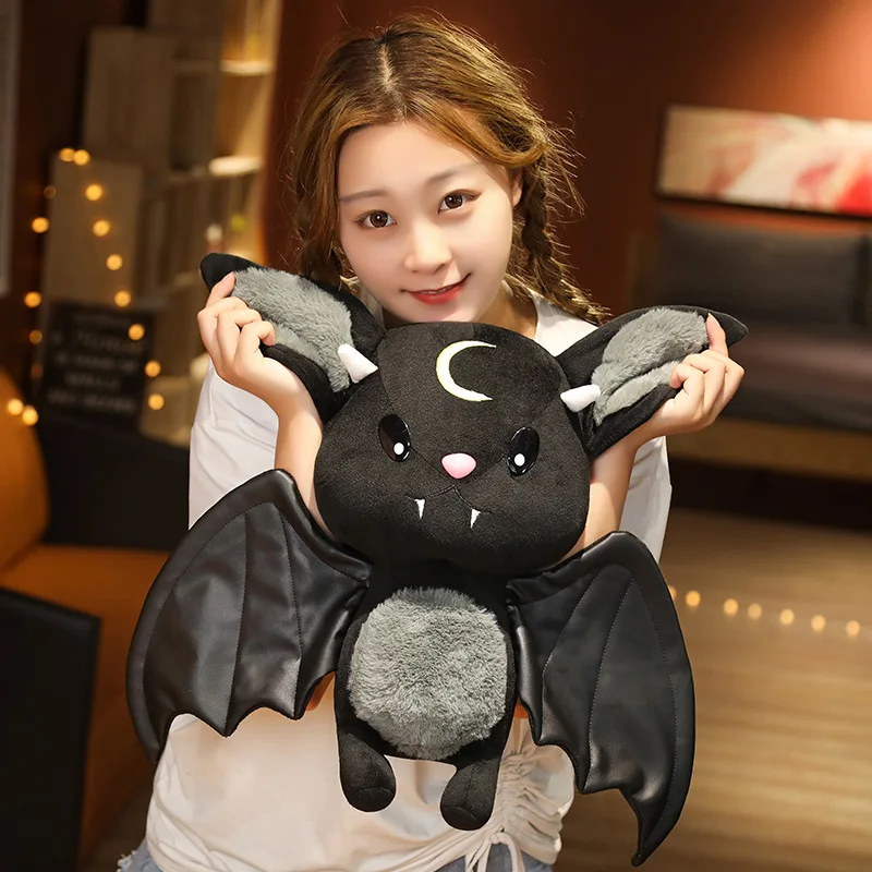 

New Dark Series Plush Bat Toy Pentacle Moon Bat Doll Stuffed Gothic Rock Style Bag Halloween Birthday Plush Kids Toy Home Decor