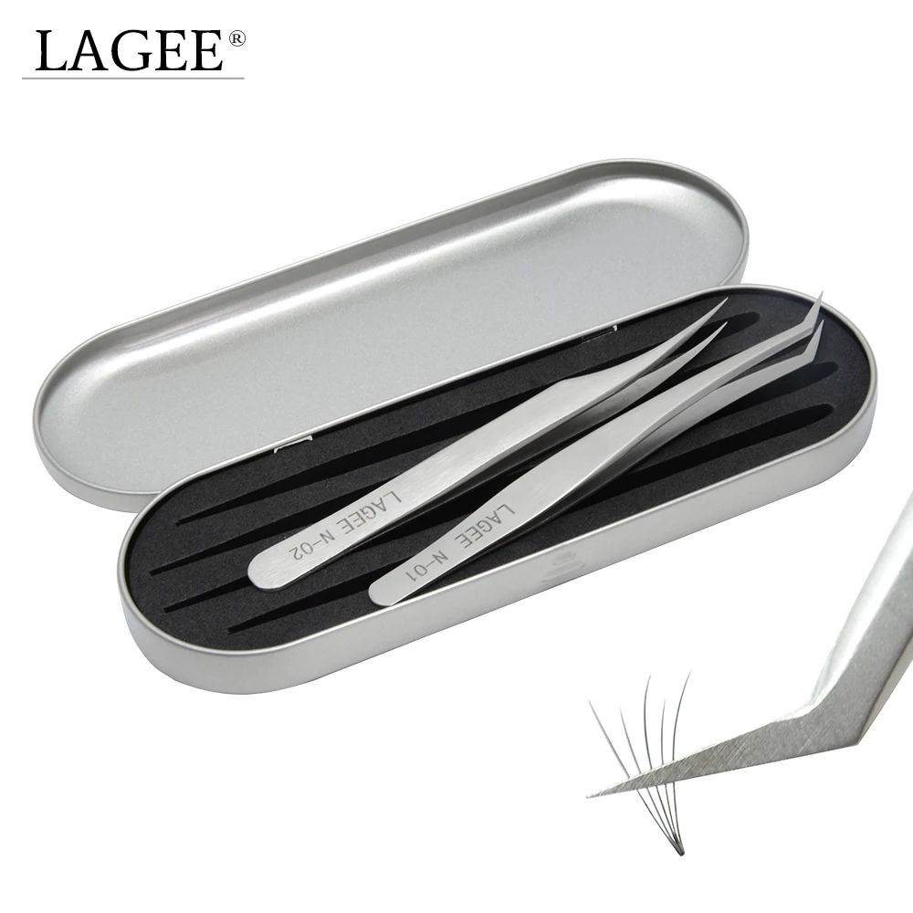 LAGEE Пинцет для наращивания ресниц из Нержавеющей Стали немагнитный прямой и