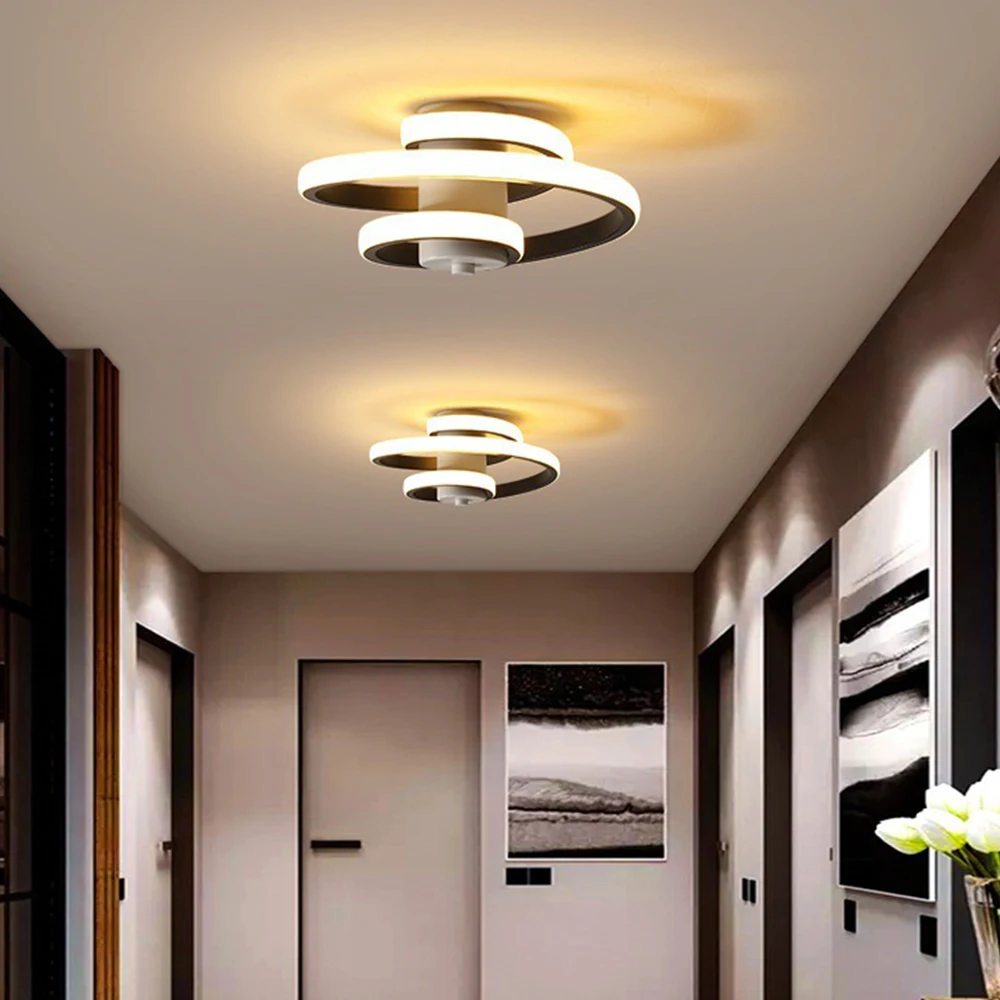 LED Ceiling Light Modern Spiral Ceiling Lamp Minimalist Balcony Hallway Indoor Lighting Fixture for Living Room Bedroom Decor