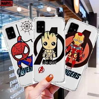 marvel spiderman fashion anime style transparent phone case hull for samsung galaxy a50 a51 a20 a71 a70 a40 a30 a31 80 e 5g s sh