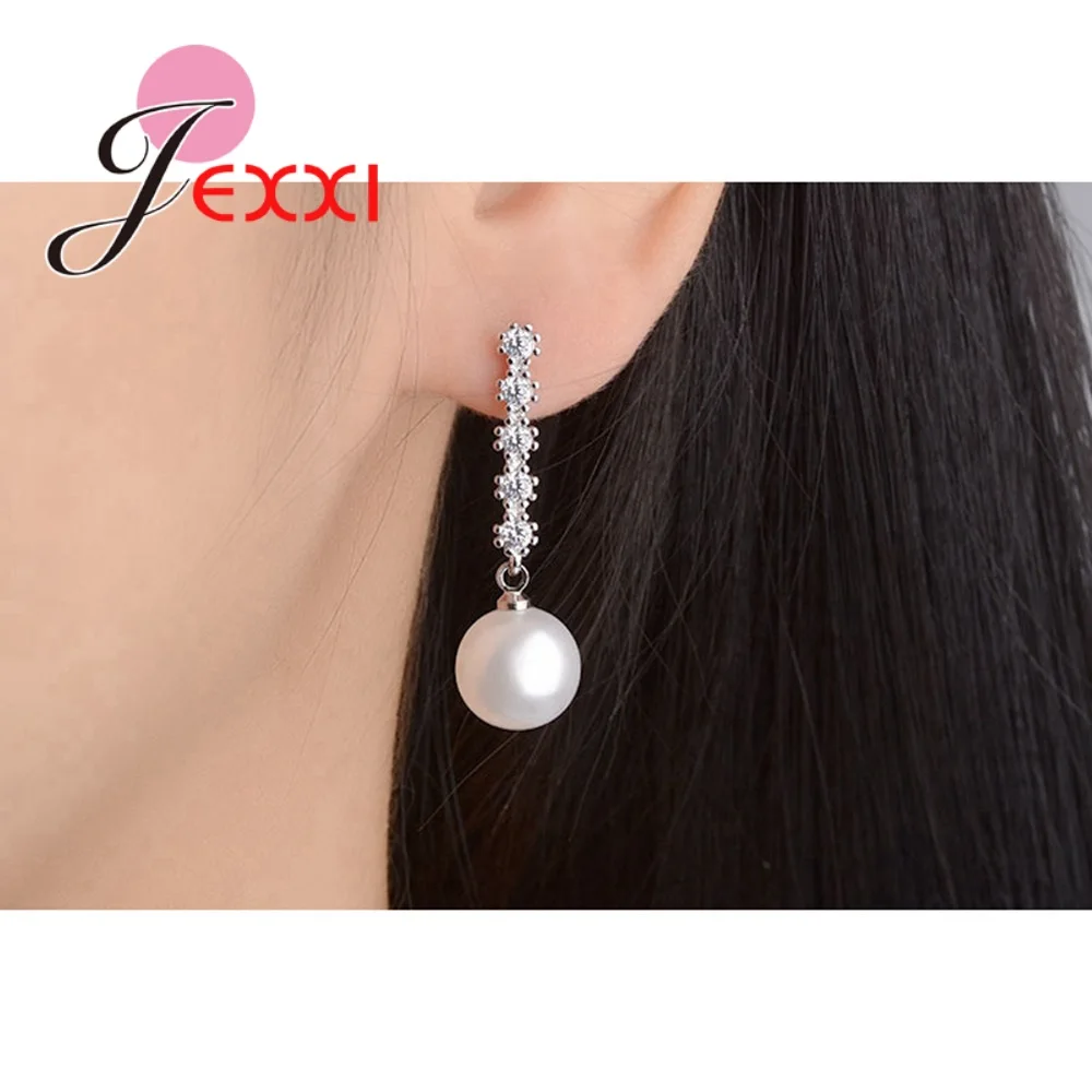 Женские длинные серьги с искусственным жемчугом корейский тренд из