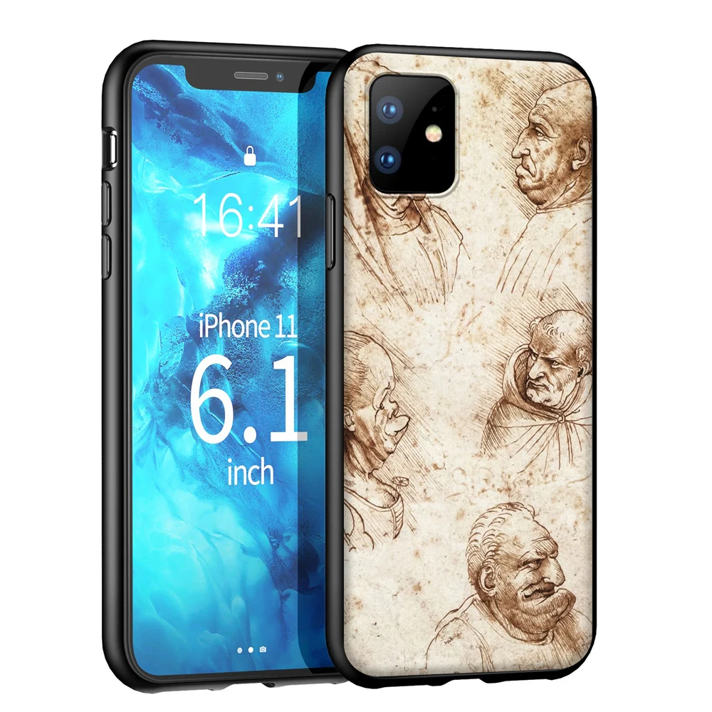 Мягкий силиконовый чехол YIMAOC Leonardo da Vinci для iPhone 12 Mini 11 Pro XS Max XR X 8 7 6 6S Plus 5 5S SE |