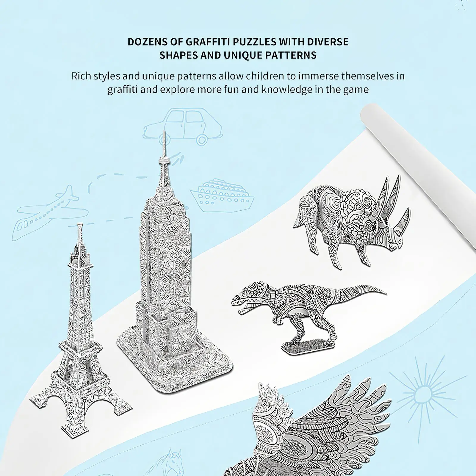 

Интерактивные строительные головоломки, забавная сборная игрушка, 9 форм, Сборная модель «сделай сам», Обучающие строительные блоки, картин...
