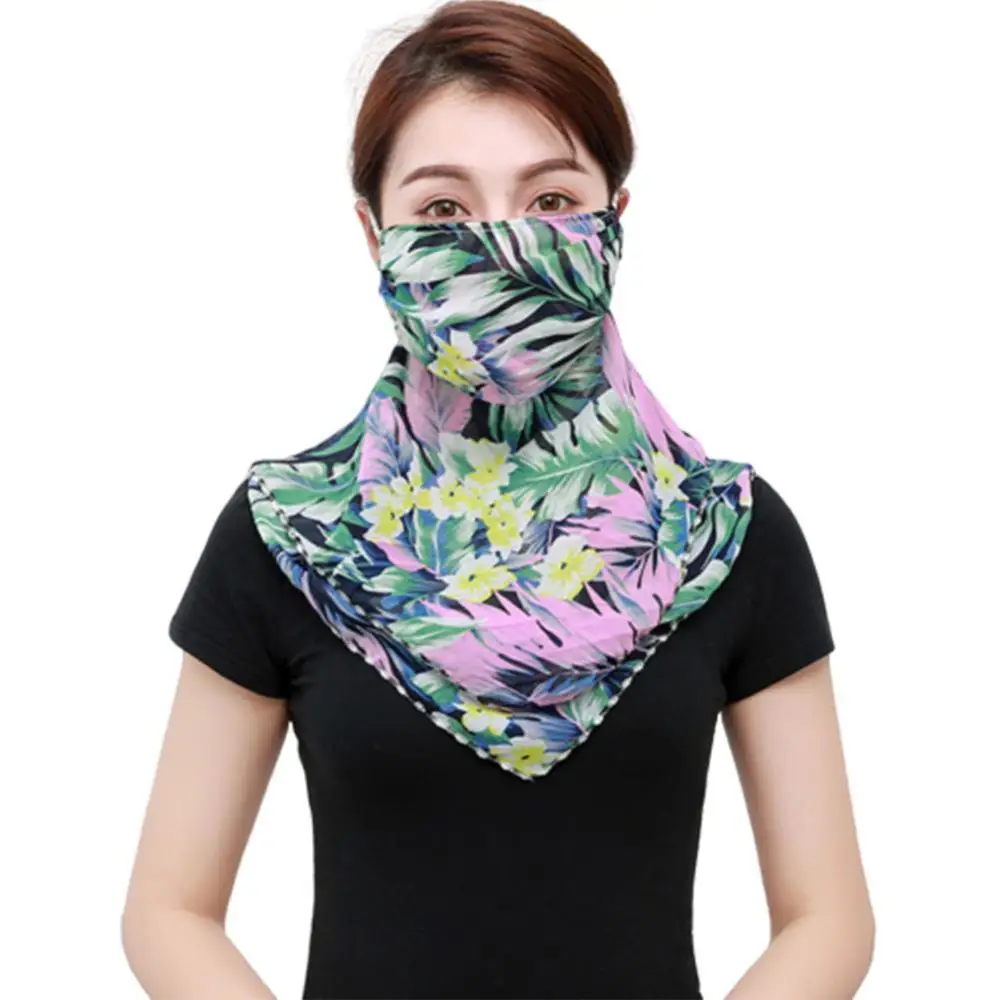 Женский дышащий шифоновый солнцезащитный чехол с цветочным принтом| |