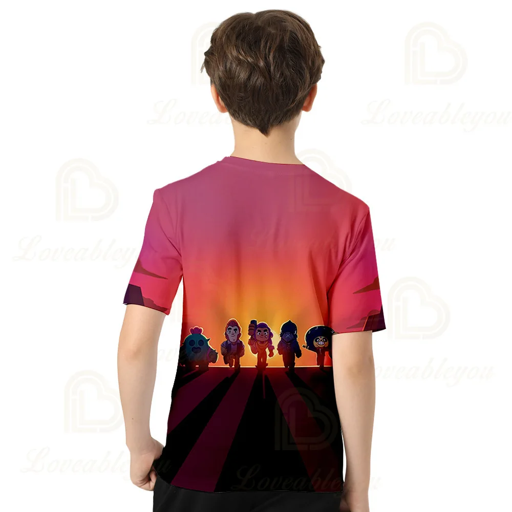 Shark Leon Star Children's Wear Kids T-shirt Shooting Game 3d Shirt Gameing Boys Girls Short Sleeve Tops Tshirt Teen Costume | Детская