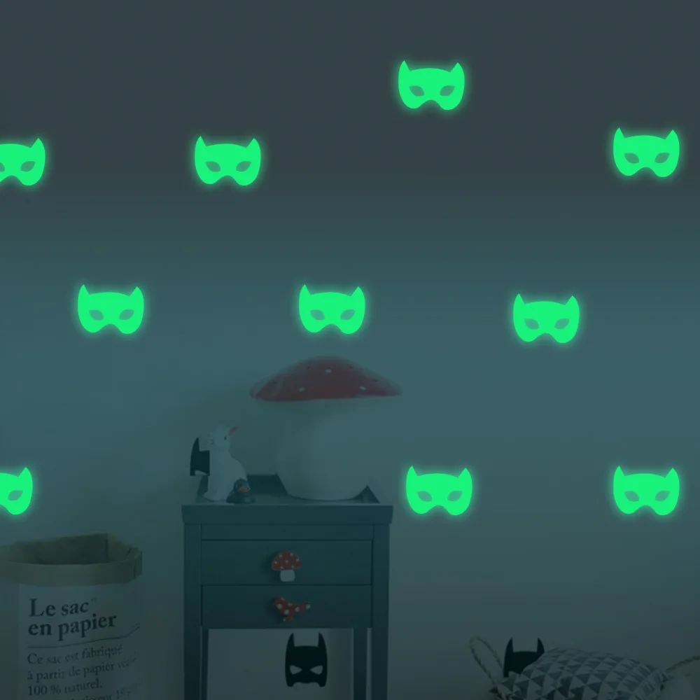 Глаза летучая мышь маска ведьмы борода светящиеся наклейки на стену Хэллоуин