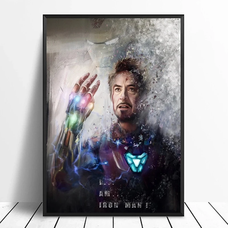 

I Am Iron Man Canvas Marvel Poster Painting Canvas Painting Superhero Movie Poster Bedroom Wall Decoration Children Gift Mural