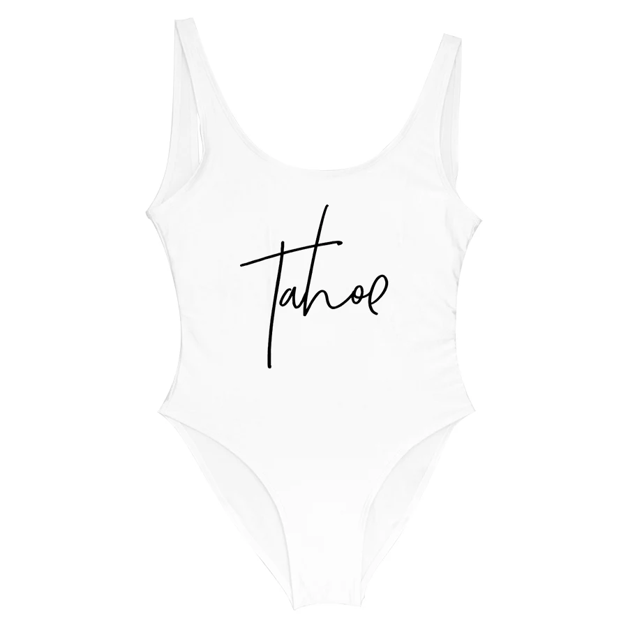 Tahoe Lake Name сексуальный белый черный купальник Цельный бикини боди одежда для