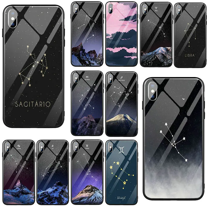 Чехол из закаленного стекла с изображением созвездий Лев телец для iPhone 5