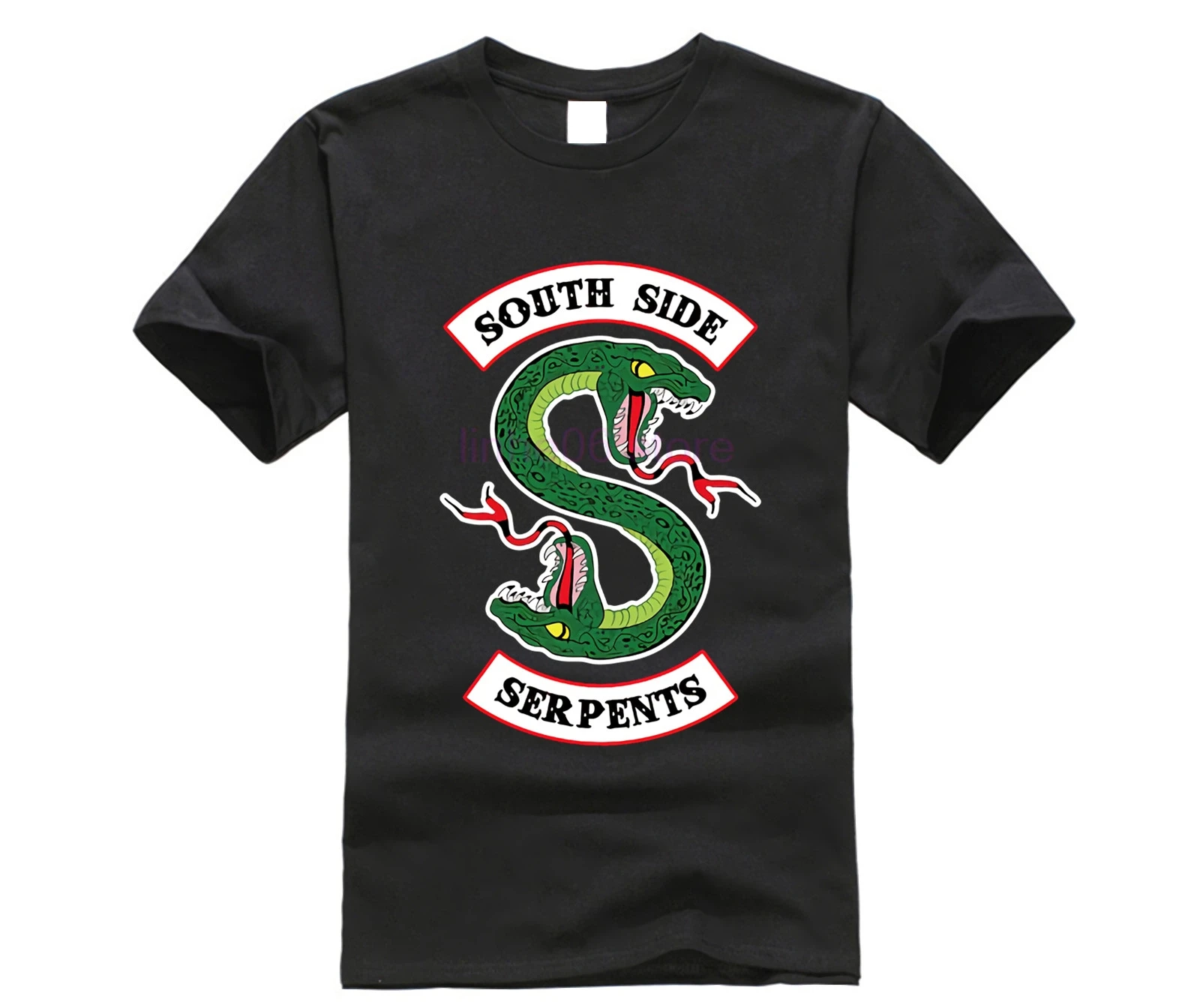 Мужская футболка с надписью South Side Serpents хлопковая повседневная черная