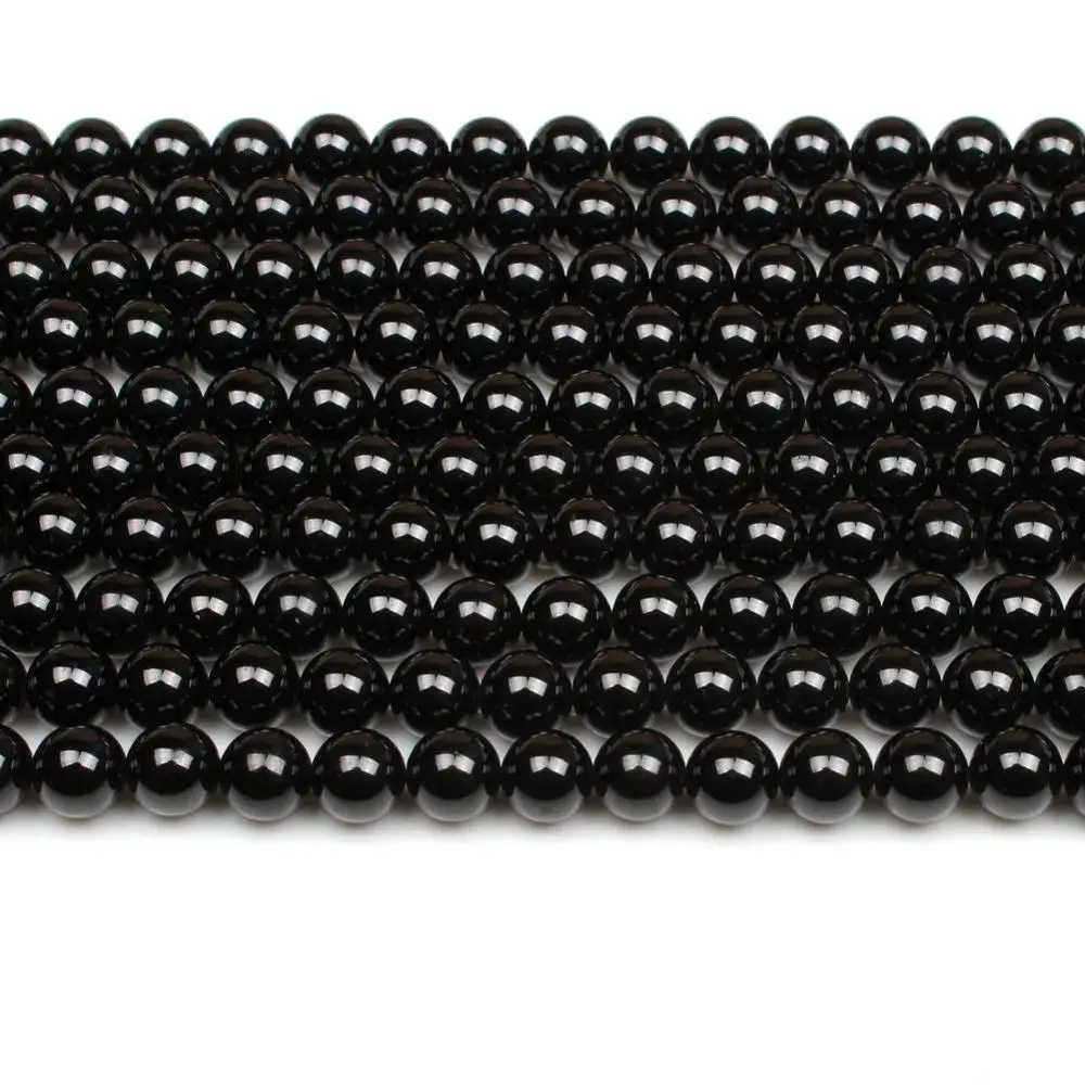Натуральный круглый АА Черный шпинель драгоценный камень свободные бусины 6 8 10