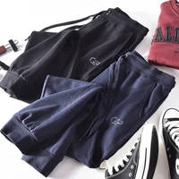 japanese fashion brand autumn cotton terry ankle tied sweatpants men s pants simple casual closing sports pants