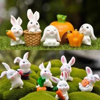1 set mini cute resin rabbit animal figurines ornament koala bunny miniatures figurines micro fairy garden bonsai decoration