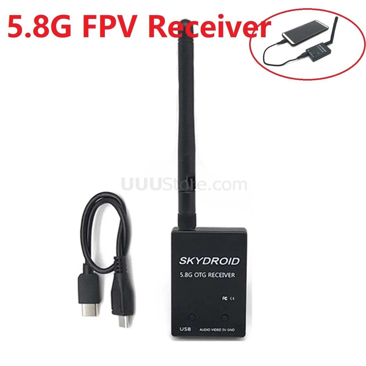 Мини приемник FUAV OTG 5 8G 150CH FPV UVC видео Downlink VR Android Phone|Детали и аксессуары| |