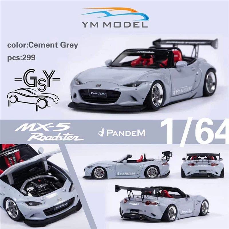 

YM 1:64 Mazda PANDEM MX5 Roadster Resin Model Car Vehicle Collection Limited 299- Gray