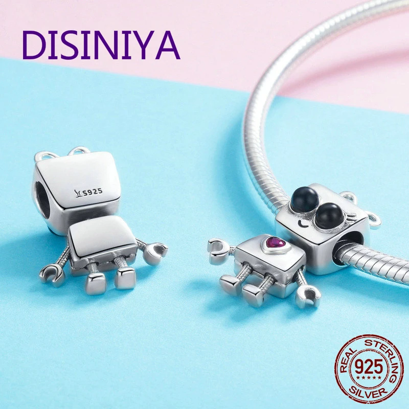 DISINIYA 100% Серебро 925 пробы робот ювелирные изделия DIY Подходит для Pandora браслет