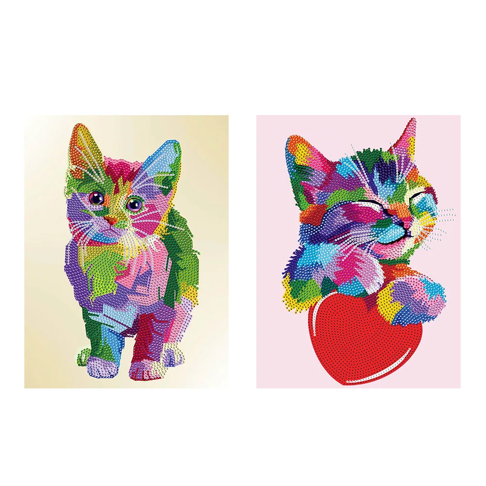

Набор для алмазной мозаики 5D «сделай сам», набор для рисования с маленьким круглым кристаллом в виде кошки, ручное украшение для дома