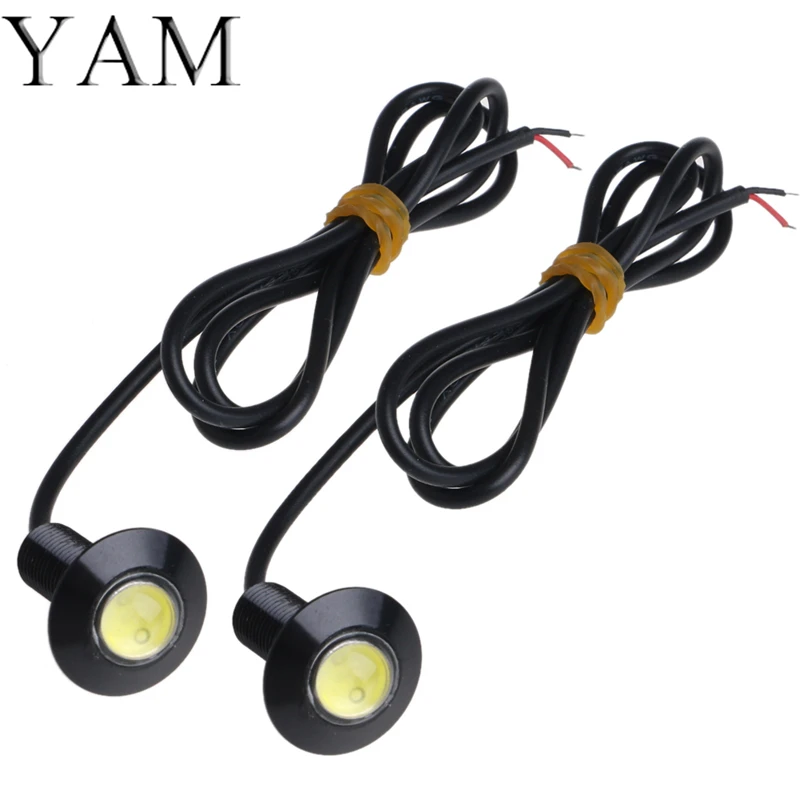 

YAM 1 Pair Ultra Thin 23mm 12V Car LED DRL Daytime Running Light Eagle Eye Lamp #1