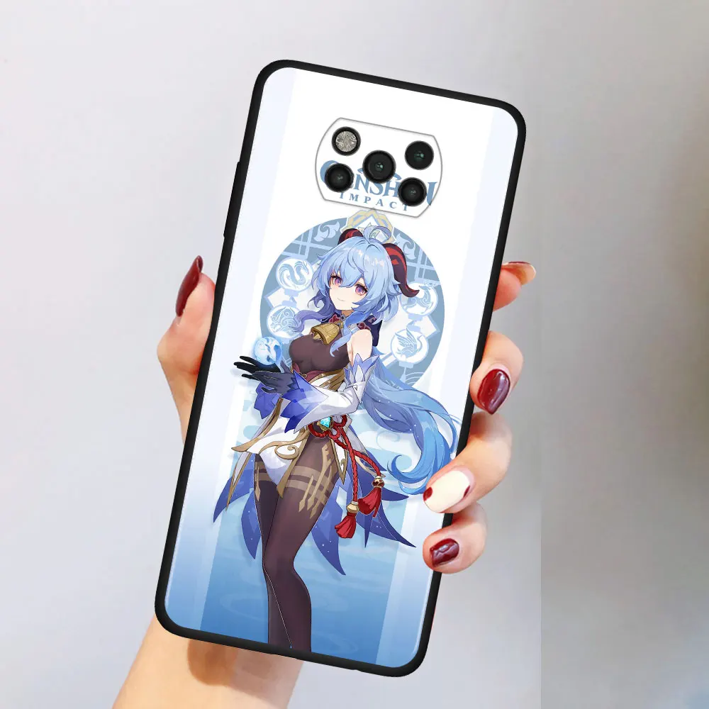 genshin impact ganyu phone case for xiaomi poco x3 nfc m3 pro f3 gt redmi note 10 9s 9 8 pro 9a 9c tpu black soft cover housing free global shipping
