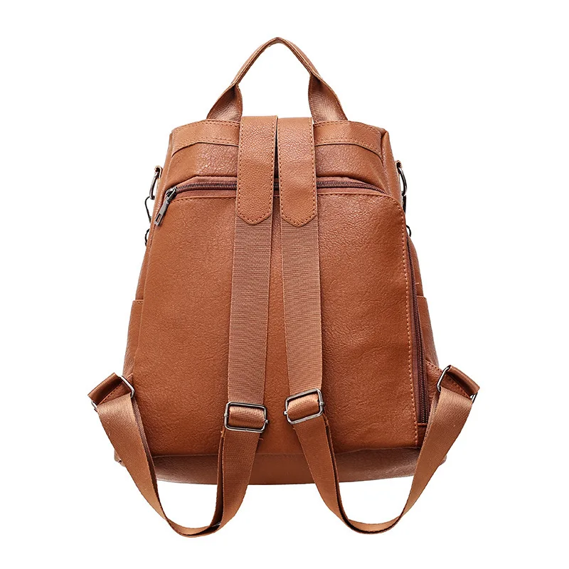 

2021 High Quality Travel Leather Anti-thief Women Backpack Large Capacity School Bag for Teenager Girls Bags