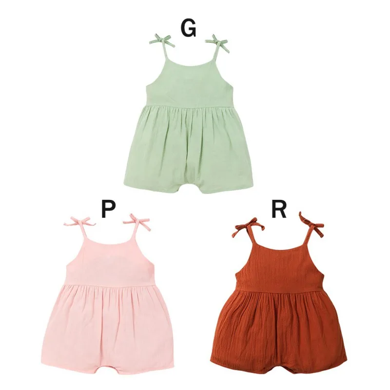 

Baby Girl Summer Sling Jumpsuit Romper cotton Sleeveless cute and attractive Rompers soft chidren wear for 0-24M baby girls