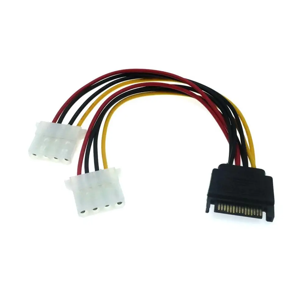 

zhenmao Dual 4-pin IDE Molex to Serial ATA SATA hard drive power cable adapter male to bus Y splitter line converter best price