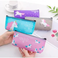 300pcslot kawaii cute unicorn pen pencil bag silicon school stationary receive tools makeup pouch cosmetics case