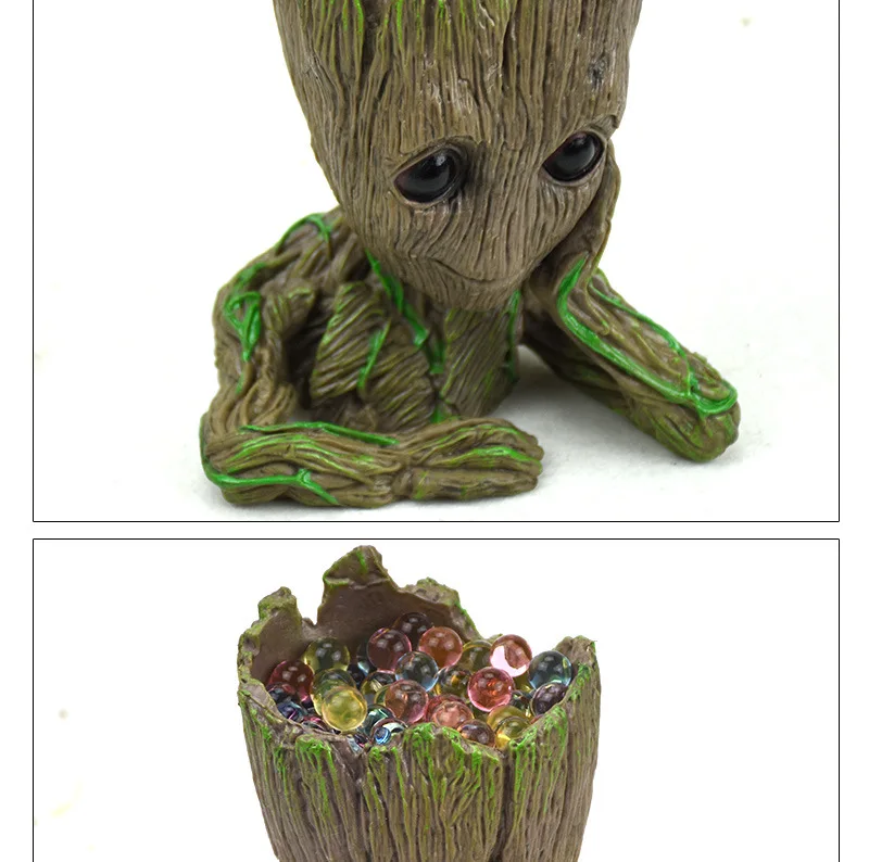 Groot action character Игрушка ручка горшок для растений детский цветочный горшок ПВХ герой модель галактика ремесла Хранитель украшение дома Дерево люди