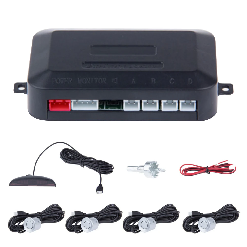 Автомобильный светодиодный датчик парковки с 4 датчиками парковочный радар