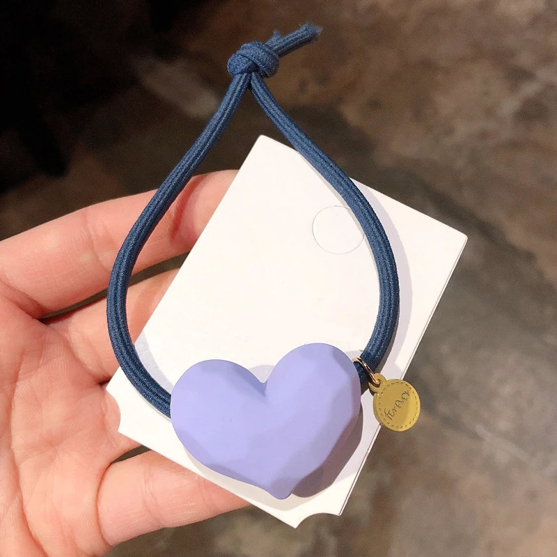 Резинки для волос с сердечками женщин и девочек милые резинки камнями аксессуары