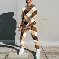 new 2022 mens casual jogging two piece sets fashion print long sleeve hoodielong pant suits men autumn winter outfit streetwear