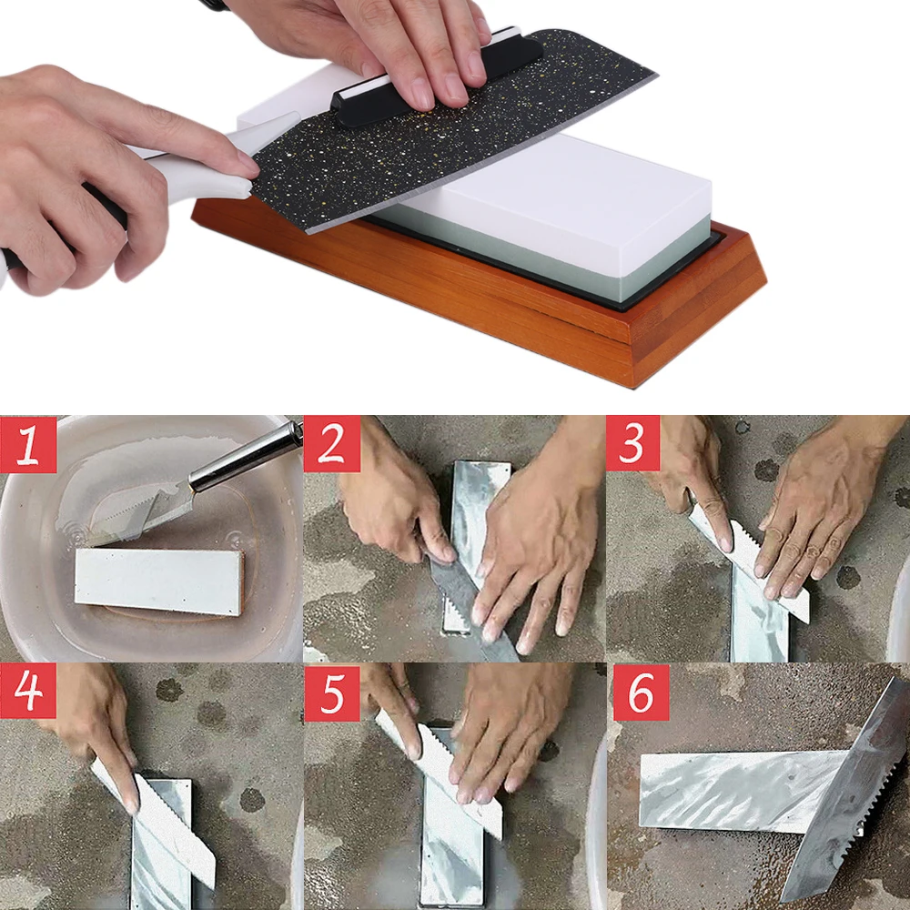 Двухсторонняя точилка для кухонных ножей камень точильный шлифовальный 3000/ 8000/6000