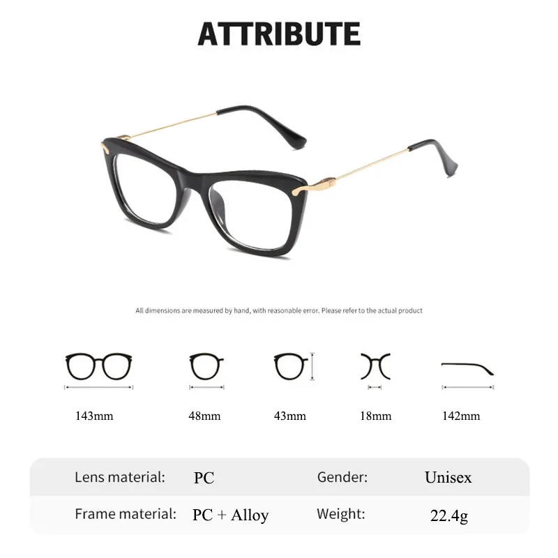 Женские очки SHAUNA кошачий глаз оптическая оправа брендовая дизайнерская дамская