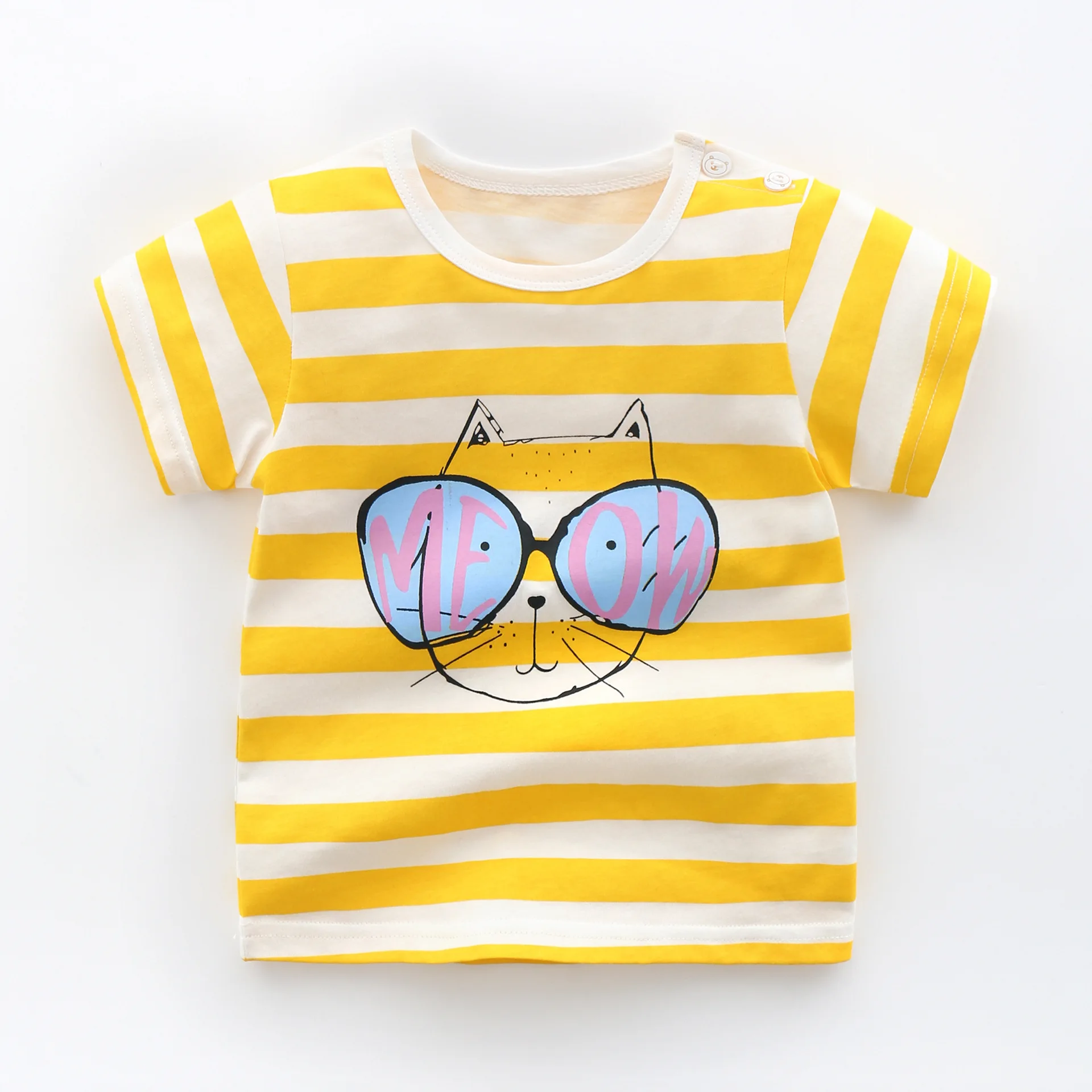 Футболка для маленьких мальчиков и девочек новая летняя хлопковая с мультяшным