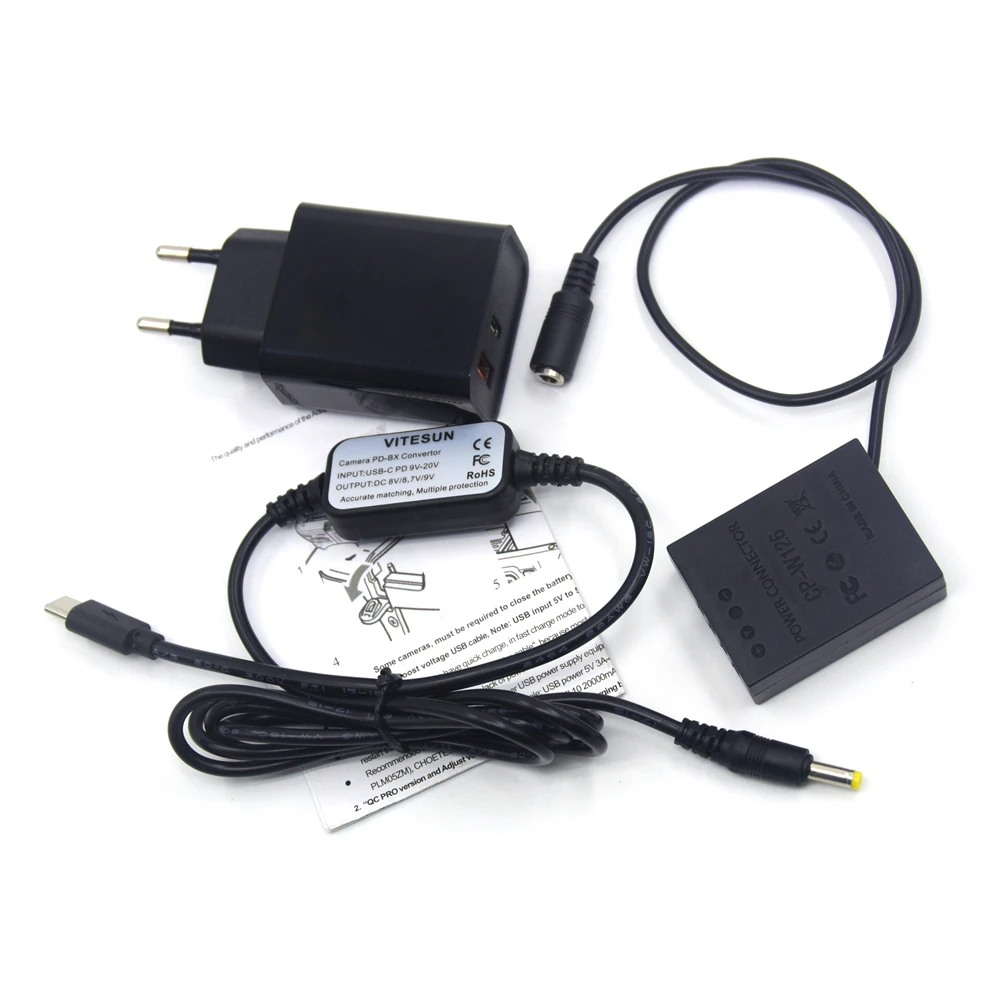 Внешний аккумулятор PD USB Type C кабель + NP-W126 пустышка батарея CP-W126 зарядное